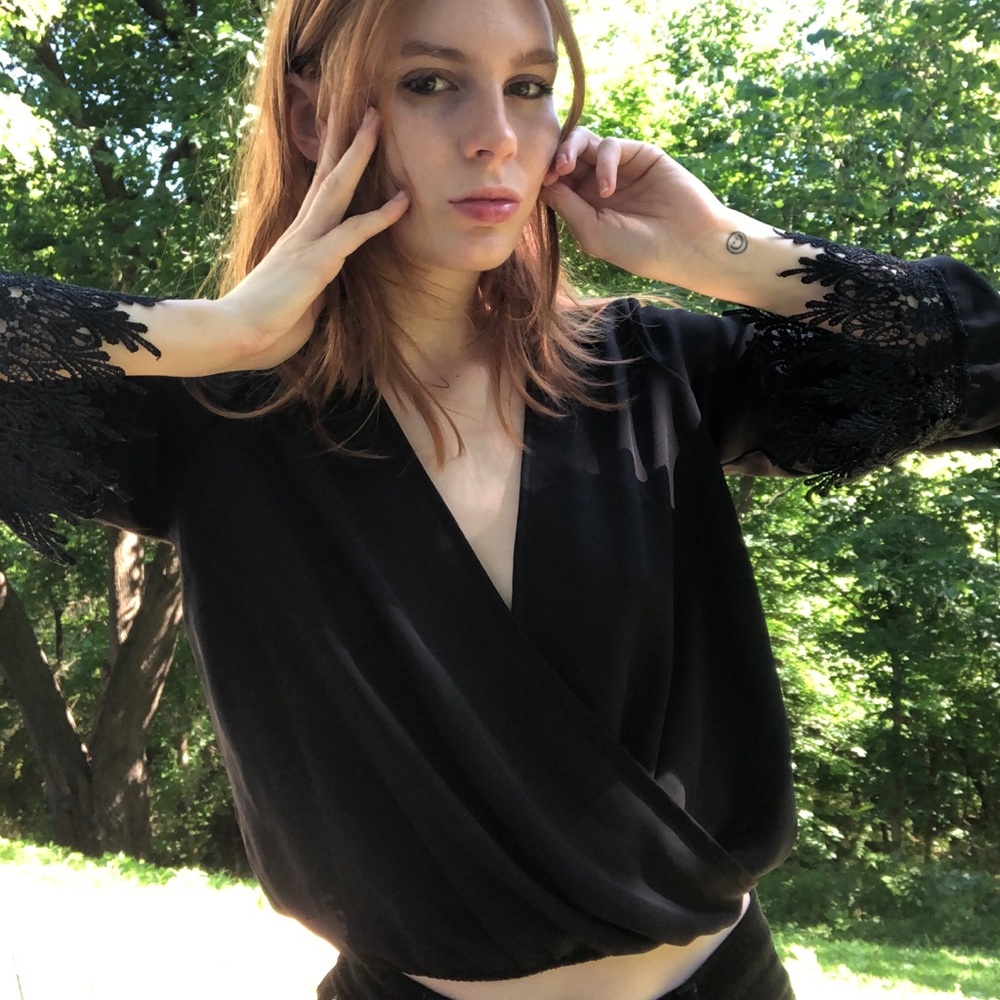 Sheer long sleeve